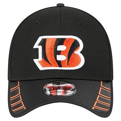 Men's New Era Black Cincinnati Bengals Visor Hit 39THIRTY Flex Hat