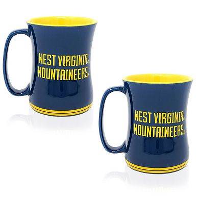 West Virginia Mountaineers 16oz. Sculpted Barista Mug Two-Pack