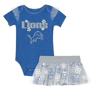 Girls Infant Outerstuff Detroit Lions My Team Rocks Bodysuit and Skirt Set