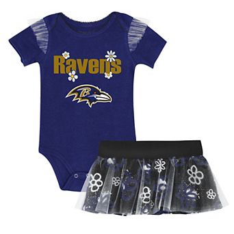 Girls Infant Outerstuff Baltimore Ravens My Team Rocks Bodysuit and Skirt Set