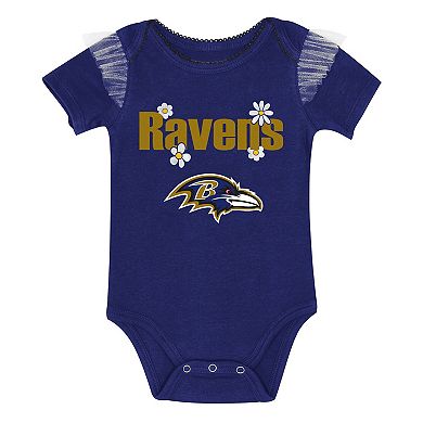Girls Infant Outerstuff Baltimore Ravens My Team Rocks Bodysuit and Skirt Set