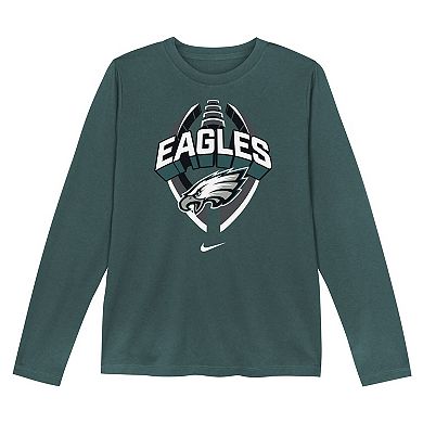 Toddler Nike Midnight Green Philadelphia Eagles Primetime Legend Icon Long Sleeve Performance T-Shirt