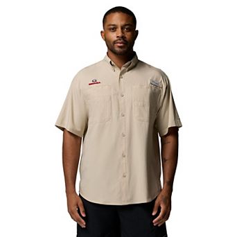 Men's Columbia Tan Georgia Bulldogs Tamiami Omni-Shade Button-Down Shirt