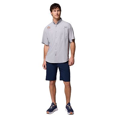 Men's Columbia Gray LSU Tigers Tamiami Omni-Shade Button-Down Shirt