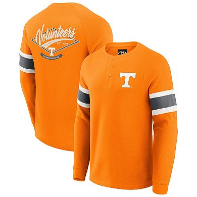 Men's Darius Rucker Collection by Fanatics Tennessee Orange Tennessee Volunteers Waffle-Knit Raglan Long Sleeve Henley T-Shirt