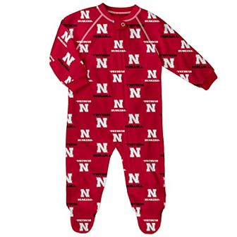 Infant Outerstuff Scarlet Nebraska Huskers All-Over Print Raglan Full-Zip Coverall