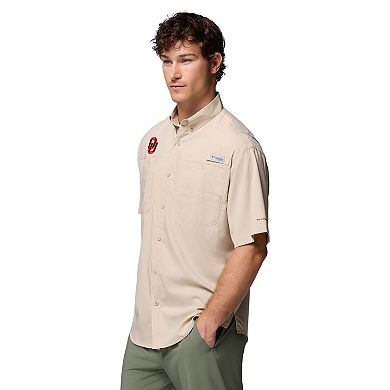 Men's Columbia Tan Oklahoma Sooners Tamiami Omni-Shade Button-Down Shirt