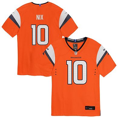 Preschool Nike Bo Nix Orange Denver Broncos Team Player Game Jersey