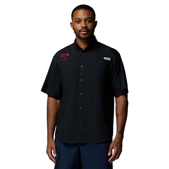 Men's Columbia Black Texas A&M Aggies Tamiami Omni-Shade Button-Down Shirt
