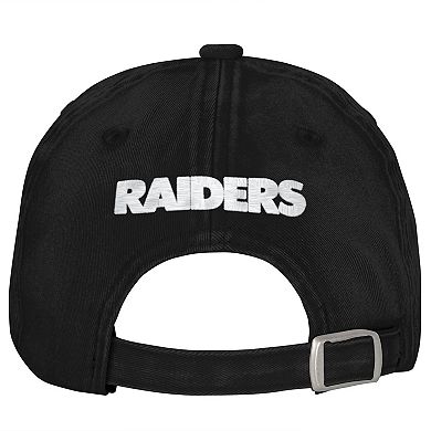 Girls Youth Outerstuff Black Las Vegas Raiders Gridiron Adjustable Hat