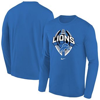 Youth Nike  Blue Detroit Lions Primetime Legend Icon��Long Sleeve Performance T-Shirt