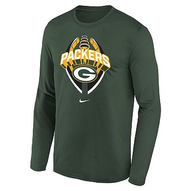 Youth Nike Green Green Bay Packers Primetime Legend Icon Long Sleeve Performance T-Shirt