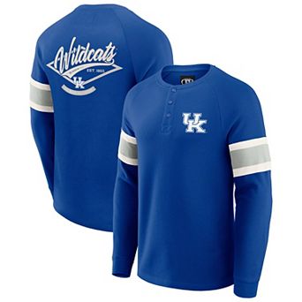 Men's Darius Rucker Collection by Fanatics Royal Kentucky Wildcats Waffle-Knit Raglan Long Sleeve Henley T-Shirt