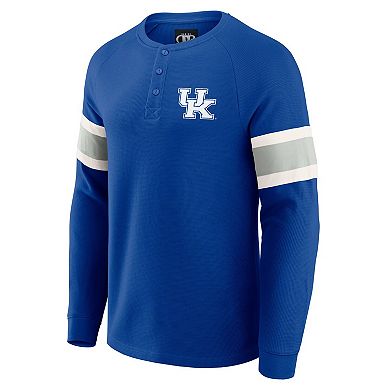 Men's Darius Rucker Collection by Fanatics Royal Kentucky Wildcats Waffle-Knit Raglan Long Sleeve Henley T-Shirt