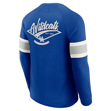 Men's Darius Rucker Collection by Fanatics Royal Kentucky Wildcats Waffle-Knit Raglan Long Sleeve Henley T-Shirt