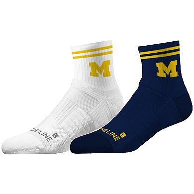 Unisex Strideline Michigan Wolverines Premium Knit 2-Pack Half Calf Socks Set