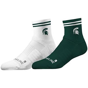 Unisex Strideline Michigan State Spartans Premium Knit 2-Pack Half Calf Socks Set