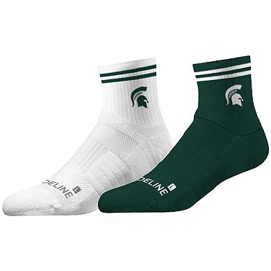Unisex Strideline Michigan State Spartans Premium Knit 2-Pack Half Calf Socks Set