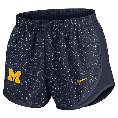 Women's Nike Navy Michigan Wolverines Tempo Pattern Dri-FIT Shorts