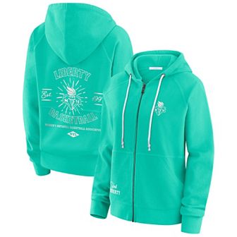 Women's WEAR by Erin Andrews Mint New York Liberty Vintage Full-Zip Hoodie