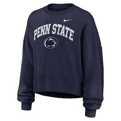 Women's Nike Navy Penn State Nittany Lions Oversized Phoenix Arch Pullover Sweatshirt