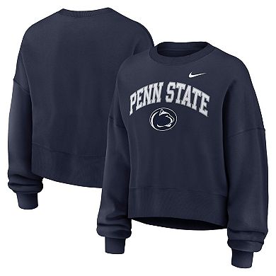 Women's Nike Navy Penn State Nittany Lions Oversized Phoenix Arch Pullover Sweatshirt