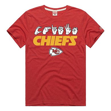 Unisex Homage Red Kansas City Chiefs NFL ASL Collection by Love Sign Tri-Blend T-Shirt