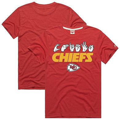 Unisex Homage Red Kansas City Chiefs NFL ASL Collection by Love Sign Tri-Blend T-Shirt