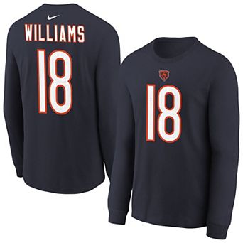 Youth Nike Caleb Williams Navy Chicago Bears Player Name & Number Long Sleeve T-Shirt