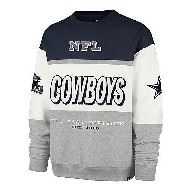 Men's '47 Navy/Gray Dallas Cowboys Breeze Maximalist Sweatshirt