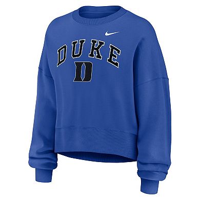 Women's Nike Royal Duke Blue Devils Oversized Phoenix Arch Pullover Sweatshirt