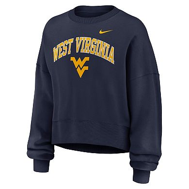 Women's Nike Navy West Virginia Mountaineers Oversized Phoenix Arch Pullover Sweatshirt