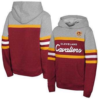 Youth Mitchell & Ness Wine Cleveland Cavaliers Hardwood Classics Head Coach Pullover Hoodie