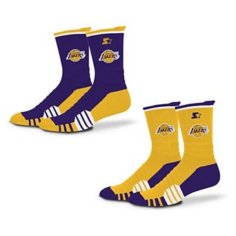 Unisex��Starter Purple/Gold Los Angeles Lakers Breakaway Crew Sock 2 Pack