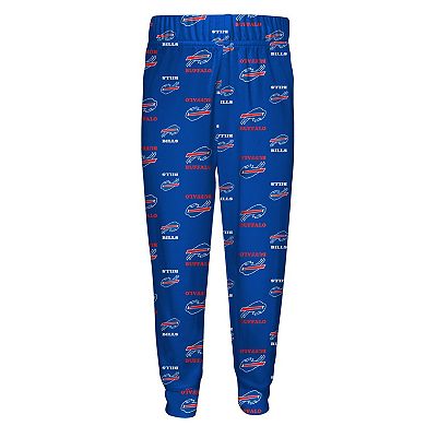 Preschool Outerstuff Royal Buffalo Bills All-Over-Print Long Sleeve T-Shirt and Pants Sleep Set