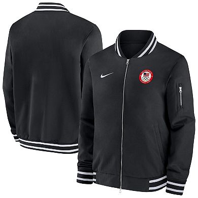 Men's Nike Black Team USA Full-Zip Bomber Jacket