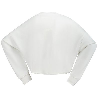 Women's Gameday Social White Illinois Fighting Illini Phipps Cropped Sweatshirt