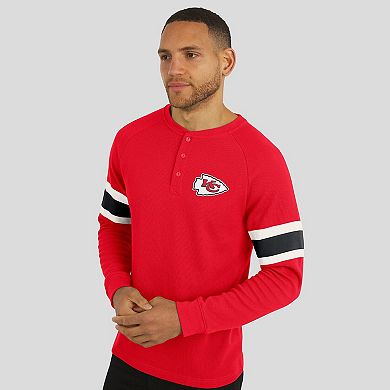 Men's Darius Rucker Collection by Fanatics Red Kansas City Chiefs Waffle-Knit Raglan Long Sleeve Henley T-Shirt