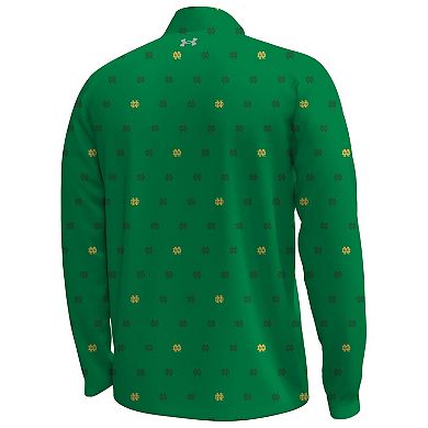 Men's Under Armour Green Notre Dame Fighting Irish Gameday Armourfuse Half-Zip Top