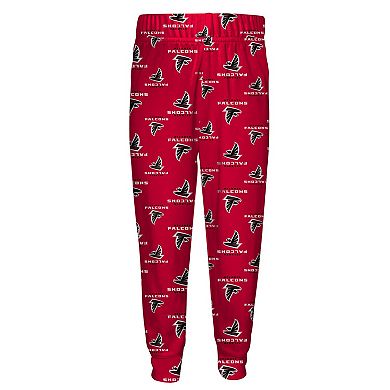 Preschool Outerstuff Red Atlanta Falcons All-Over-Print Long Sleeve T-Shirt and Pants Sleep Set