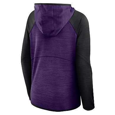 Women's Fanatics Purple/Black Baltimore Ravens Redzone End Around Pass Raglan Full-Zip Hoodie