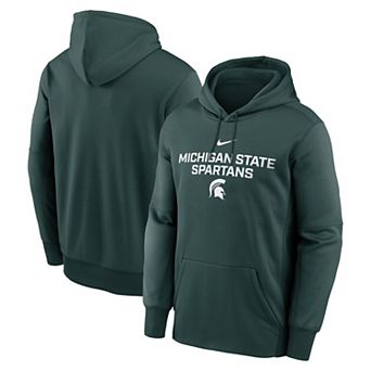 Men's Nike Green Michigan State Spartans Team Stacked Performance Pullover Hoodie