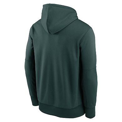 Men's Nike Green Michigan State Spartans Team Stacked Performance Pullover Hoodie