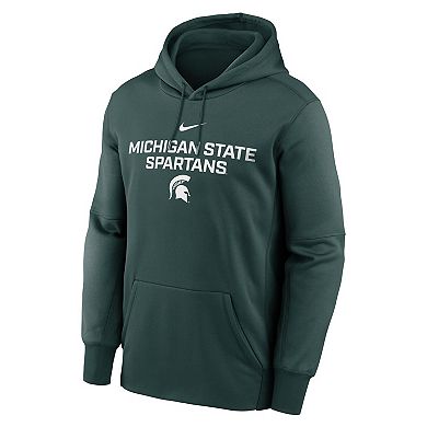Men's Nike Green Michigan State Spartans Team Stacked Performance Pullover Hoodie
