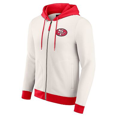Men's Darius Rucker Collection by Fanatics Cream San Francisco 49ers Distressed Graphics Full-Zip Hoodie