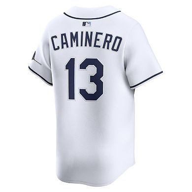 Men's Nike Junior Caminero White Tampa Bay Rays Home Limited Jersey