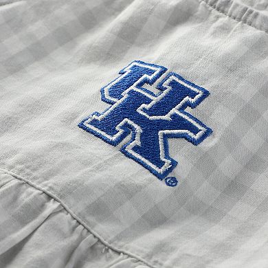 Girl's Infant Garb Gray Kentucky Wildcats Cara Gingham Ruffled Bodysuit