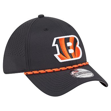 Men's New Era Black Cincinnati Bengals Perforated 39THIRTY Flex Hat
