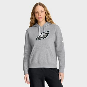 Women's Nike Heather Gray Philadelphia Eagles Club Fleece Pullover Hoodie