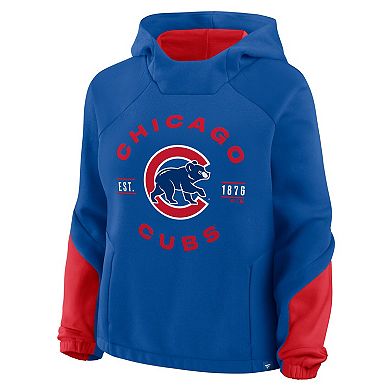 Women's Fanatics Royal Chicago Cubs Oversized Time to Win Pullover Hoodie